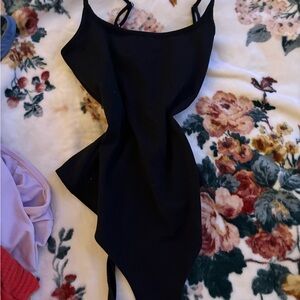 Black Spaghetti Strap Bodysuit